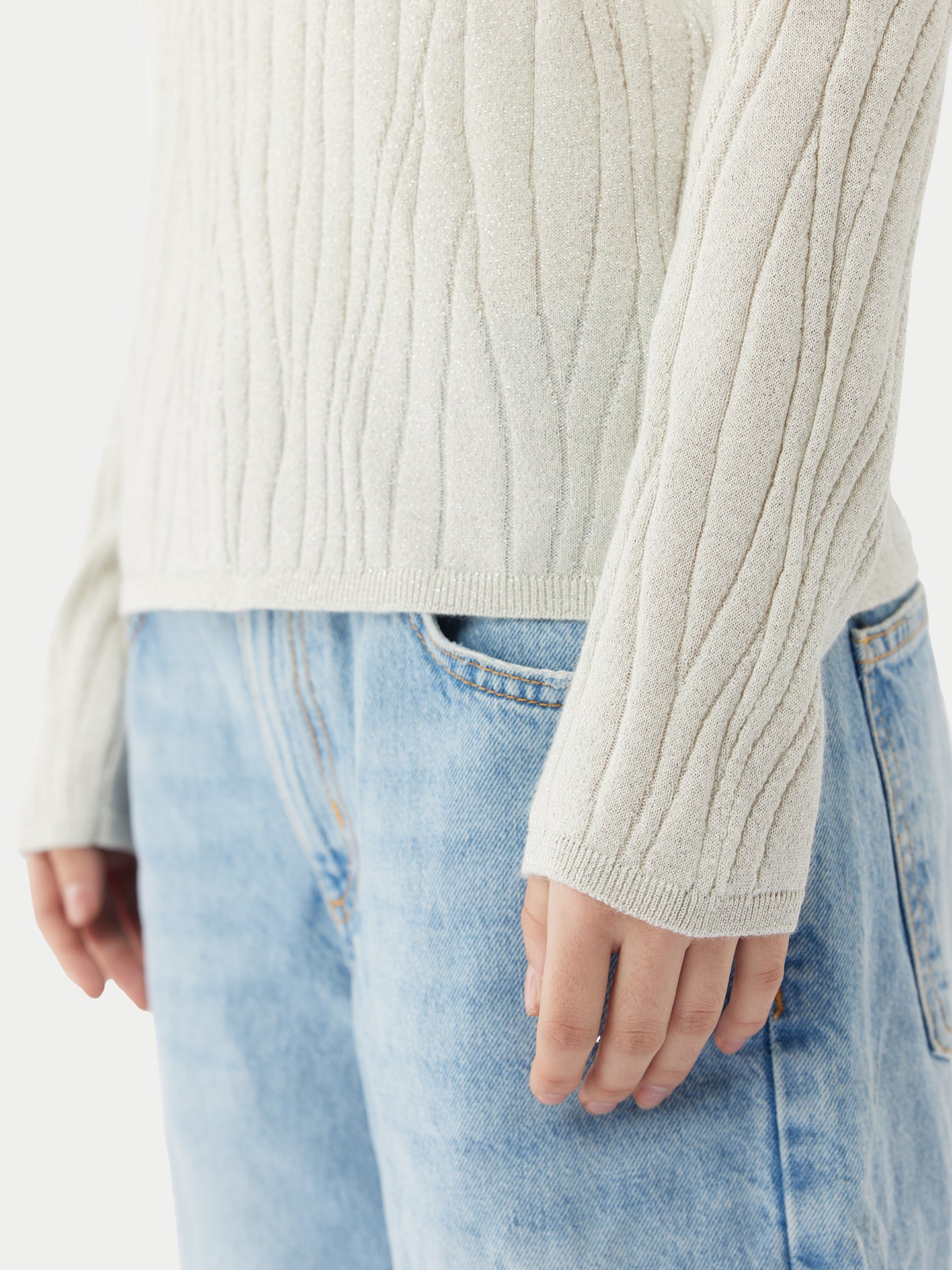 Silk Cashmere Jumper with Silver Threading | GOBI Cashmere