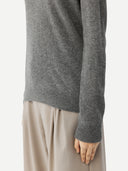 Women’s Basic V-Neck Cashmere Jumper Dim Gray | GOBI UK