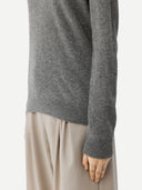 Women’s Basic V-Neck Cashmere Jumper Dim Gray | GOBI UK #color_dim-gray