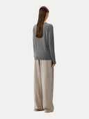 Women’s Basic V-Neck Cashmere Jumper Dim Gray | GOBI UK #color_dim-gray