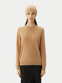 Women's Lightweight Cashmere Sweater & Hat Set Light Camel #color_light-camel