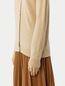 Women's Organic Colour Cashmere Crew Neck Cardigan Beige