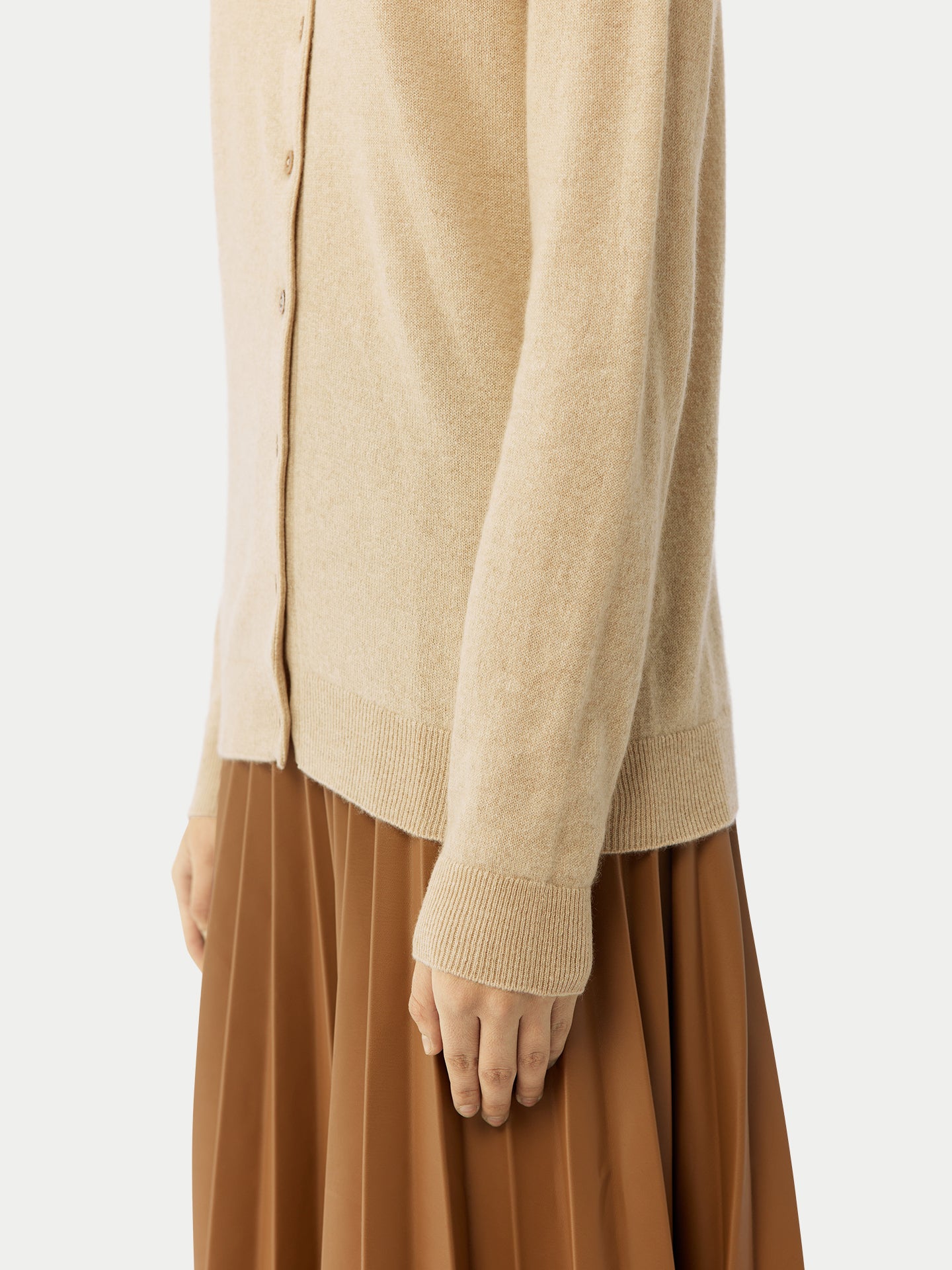 Organic Colour Cashmere Crew Neck Cardigan