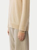 Women’s Basic V-Neck Cashmere Jumper Beige | GOBI UK