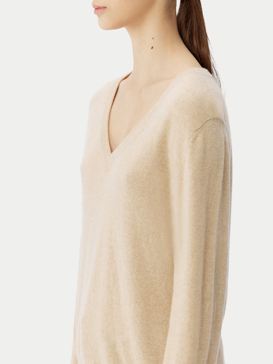 Organic Colour Essential Cashmere V Neck Jumper