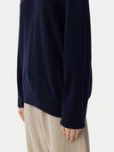 Women’s Basic V-Neck Cashmere Jumper Navy | GOBI UK