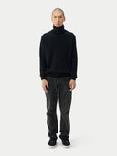 Men’s Cashmere Turtle Neck Sweater Black | GOBI UK