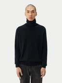 Men’s Cashmere Turtle Neck Sweater Black | GOBI UK