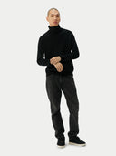 Men’s Cashmere Turtle Neck Sweater Black | GOBI UK