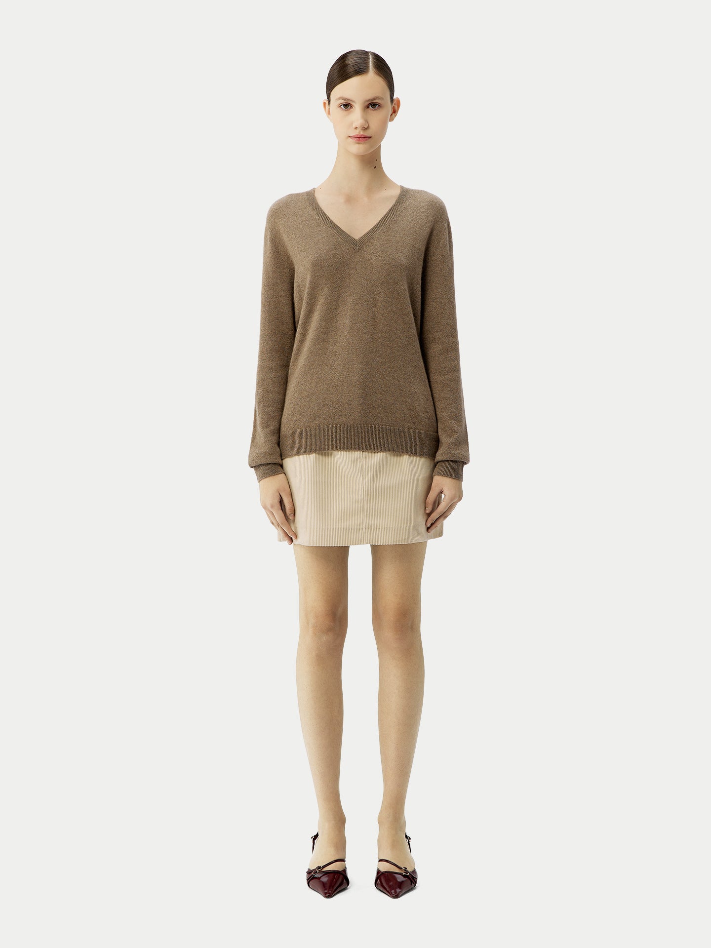 Organic Colour Essential Cashmere V Neck Jumper