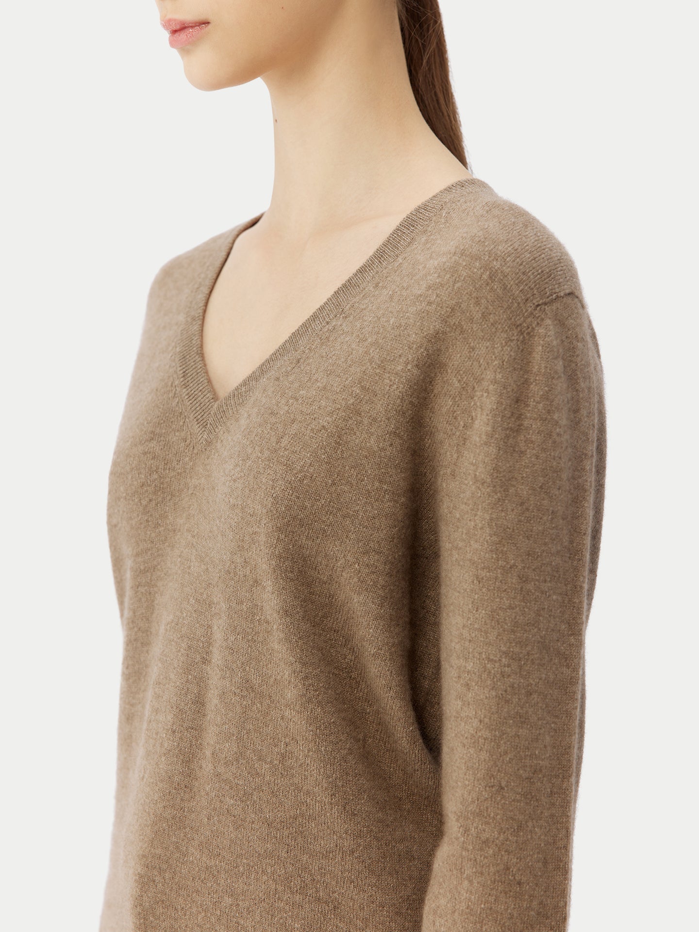 Organic Colour Essential Cashmere V Neck Jumper