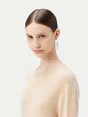 Women’s Basic Crew Neck Cashmere Jumper Beige | GOBI UK