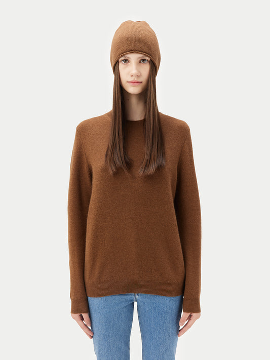 Women's Cashmere Hat & Sweater Set Otter - Gobi Cashmere