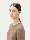 Women’s Basic Crew Neck Cashmere Jumper Taupe | GOBI UK #color_taupe