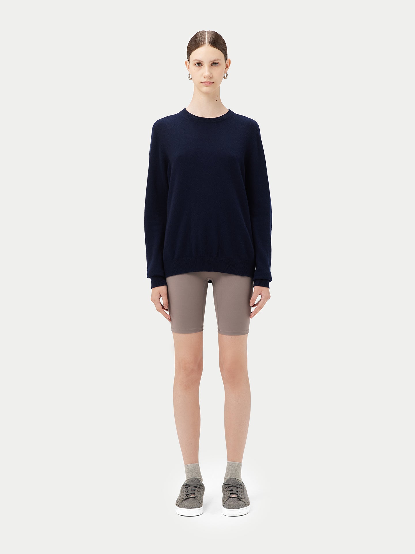 Women's Cashmere Crew Neck Sweater Navy - Gobi Cashmere