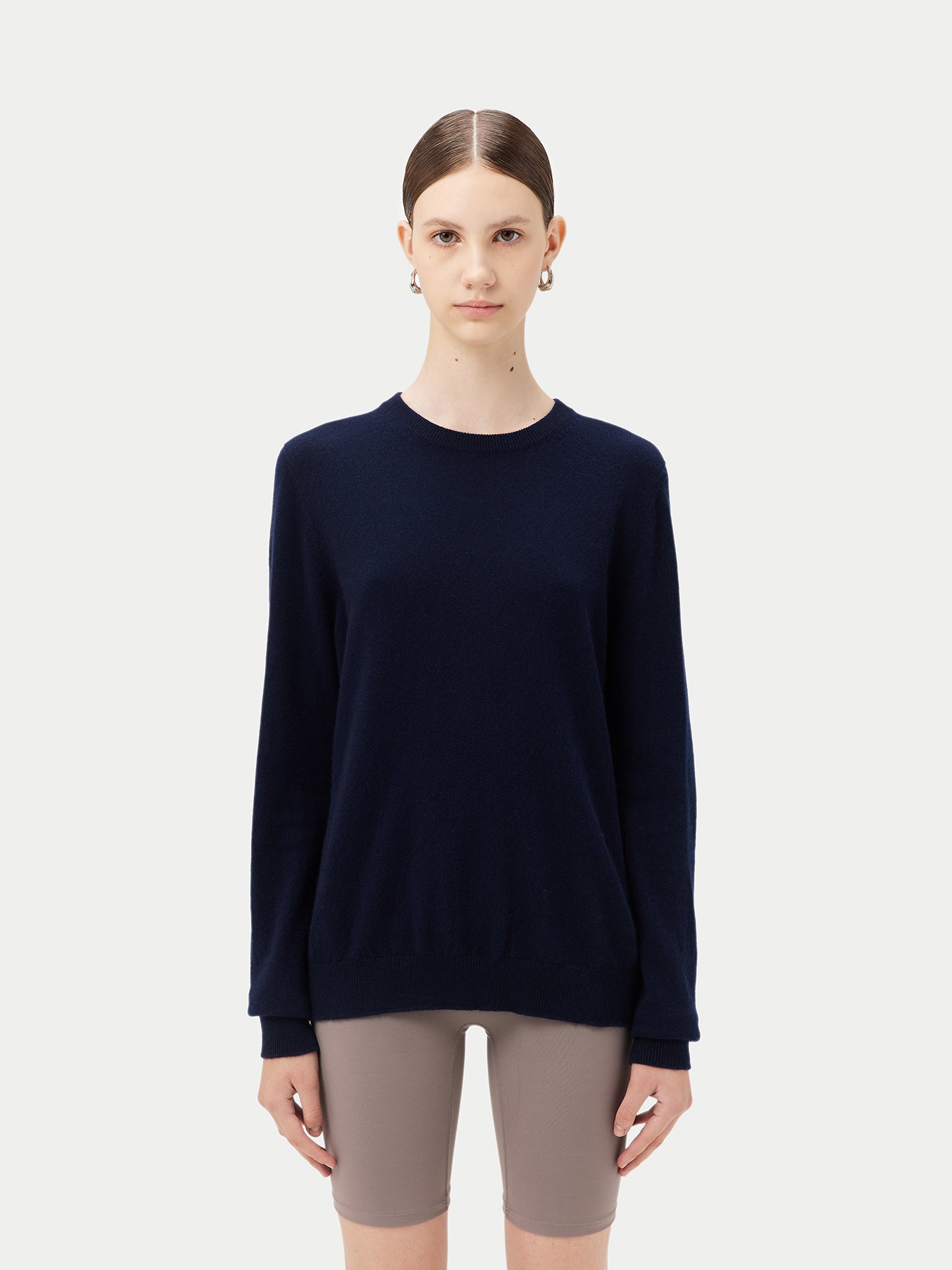 Women's Cashmere Crew Neck Sweater Navy - Gobi Cashmere