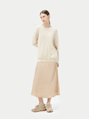 Women's Organic Colour Crew Neck Cashmere Jumper Off-White #color_off-white