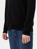 Essential Full-Zip Cashmere Cardigan Black - Gobi Cashmere