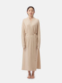 Women's Organic Colour Long Cashmere Robe Beige - Gobi Cashmere