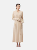 Women's Organic Colour Long Cashmere Robe Beige - Gobi Cashmere