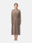 Women's Organic Colour Long Cashmere Robe Taupe - Gobi Cashmere #color_taupe