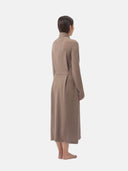 Women's Organic Colour Long Cashmere Robe Taupe - Gobi Cashmere