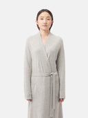 Women's Organic Colour Long Cashmere Robe Grey - Gobi Cashmere