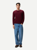Men's Ribbed Cashmere Jumper | GOBI UK #color_zinfandel