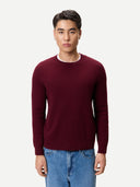 Men's Ribbed Cashmere Jumper | GOBI UK #color_zinfandel