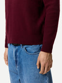 Men's Ribbed Cashmere Jumper | GOBI UK #color_zinfandel