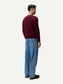 Men's Ribbed Cashmere Jumper | GOBI UK #color_zinfandel