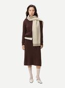 Organic Colour Waffle Knit Cashmere Scarf | GOBI UK #color_warm-grey