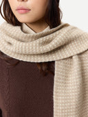Organic Colour Waffle Knit Cashmere Scarf | GOBI UK #color_warm-grey