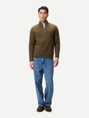 Men's Waffle Knit Cashmere Half-Zip Jumper | GOBI UK