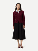 Women’s Jacket-Style Cashmere Cardigan | GOBI UK #color_zinfandel