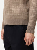 Men’s Waffle Knit Cashmere Jumper | GOBI UK #color_taupe