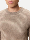 Men’s Waffle Knit Cashmere Jumper | GOBI UK #color_taupe