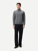 Men's Waffle Knit Cashmere Half-Zip Jumper | GOBI UK