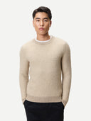 Men’s Waffle Knit Cashmere Jumper | GOBI UK #color_warm-grey