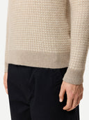 Men’s Waffle Knit Cashmere Jumper | GOBI UK #color_warm-grey