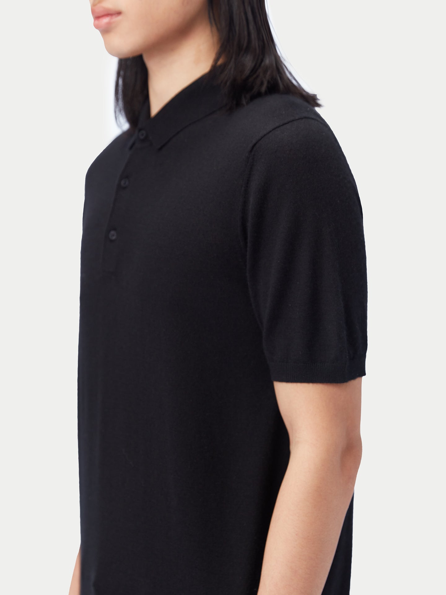 Authentic Cashmere Silk Short-Sleeve Polo | GOBI Cashmere