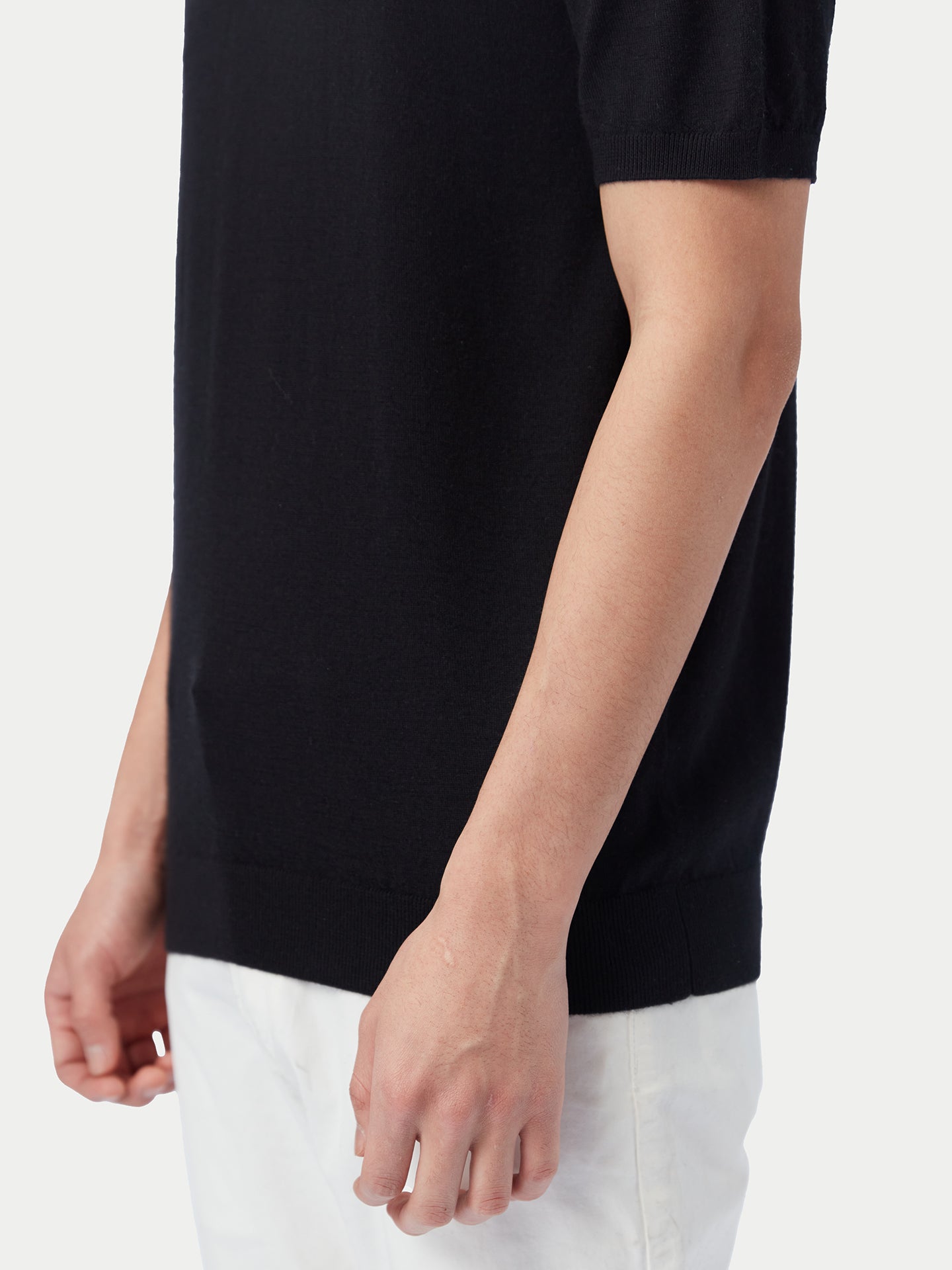 Authentic Cashmere Silk Short-Sleeve Polo | GOBI Cashmere