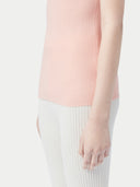 Women's Ribbed Cotton Silk Cashmere Blend Tank Top  Pink  - Gobi Cashmere #color_primrose-pink