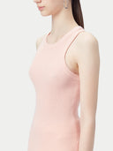 Women's Ribbed Cotton Silk Cashmere Blend Tank Top  Pink  - Gobi Cashmere #color_primrose-pink