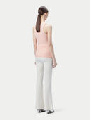 Women's Ribbed Cotton Silk Cashmere Blend Tank Top  Pink  - Gobi Cashmere #color_primrose-pink