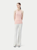 Women's Ribbed Cotton Silk Cashmere Blend Tank Top  Pink  - Gobi Cashmere #color_primrose-pink