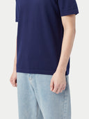 Men's Cotton Silk Cashmere Blend T-shirt Navy - Gobi Cashmere #color_baby-blue
