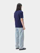 Men's Cotton Silk Cashmere Blend T-shirt Navy - Gobi Cashmere #color_baby-blue