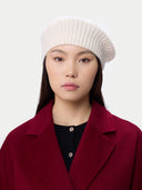 Cashmere Rin Knit Beret White I GOBI UK #color_white