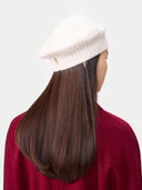 Cashmere Rin Knit Beret White I GOBI UK #color_white